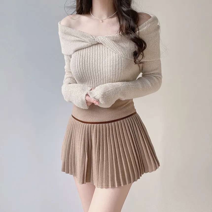 オフショルダーツイストニット | mirangmirang | 詳細画像21