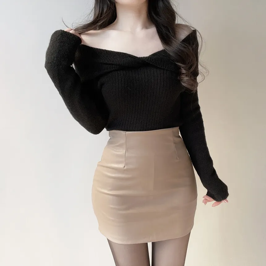 オフショルダーツイストニット | mirangmirang | 詳細画像25