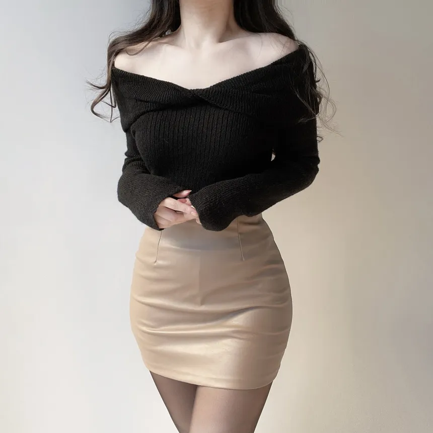 オフショルダーツイストニット | mirangmirang | 詳細画像26