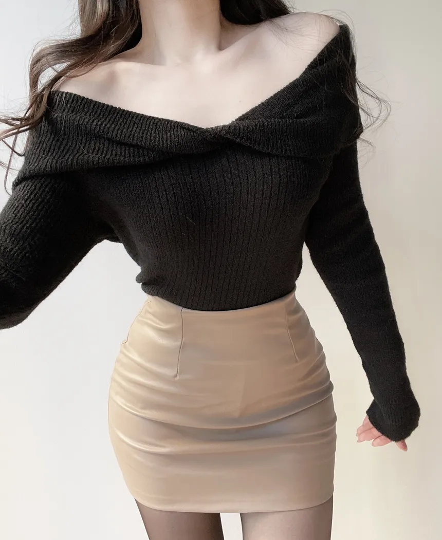 オフショルダーツイストニット | mirangmirang | 詳細画像28