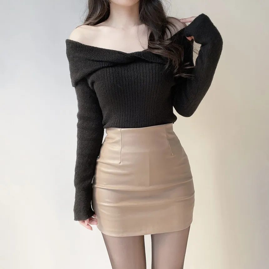 オフショルダーツイストニット | mirangmirang | 詳細画像30