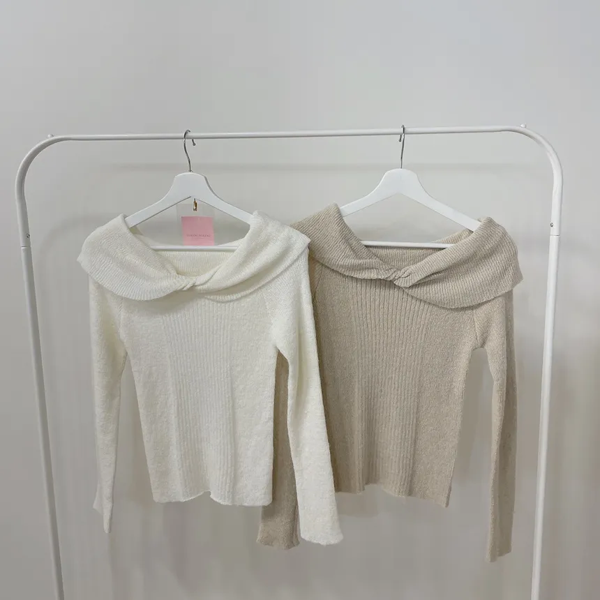 オフショルダーツイストニット | mirangmirang | 詳細画像31