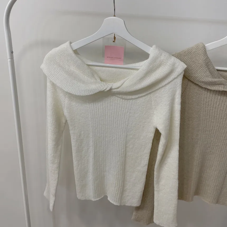 オフショルダーツイストニット | mirangmirang | 詳細画像32