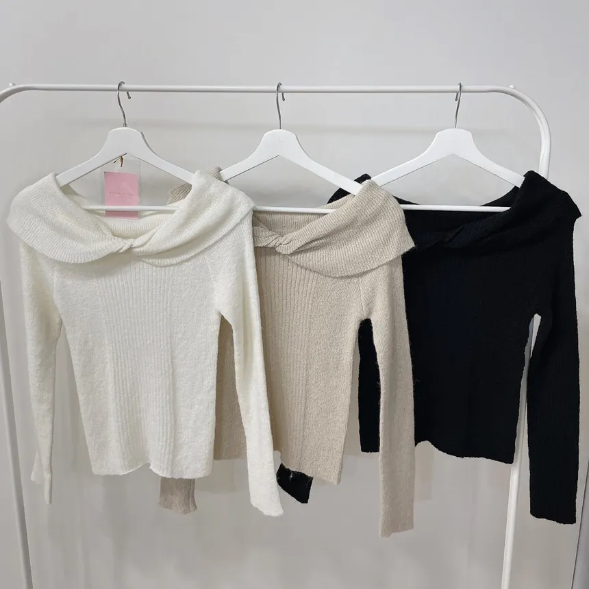 オフショルダーツイストニット | mirangmirang | 詳細画像34