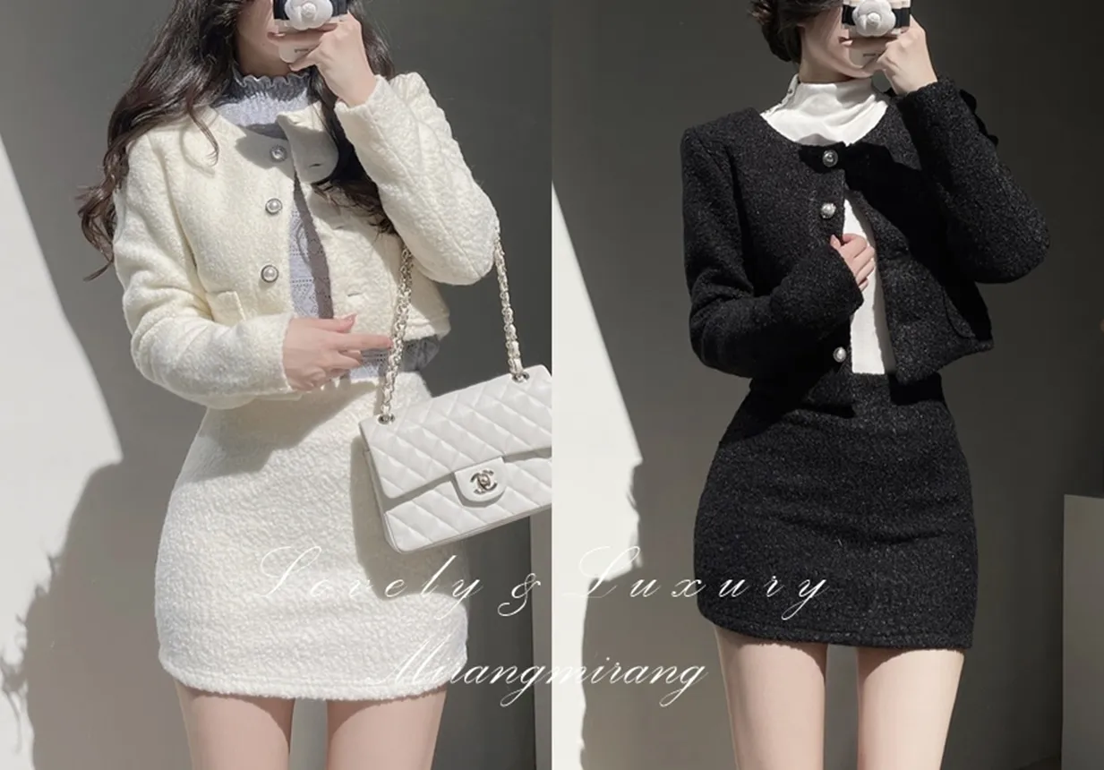 ツイードHラインミニスカート | mirangmirang | 詳細画像1