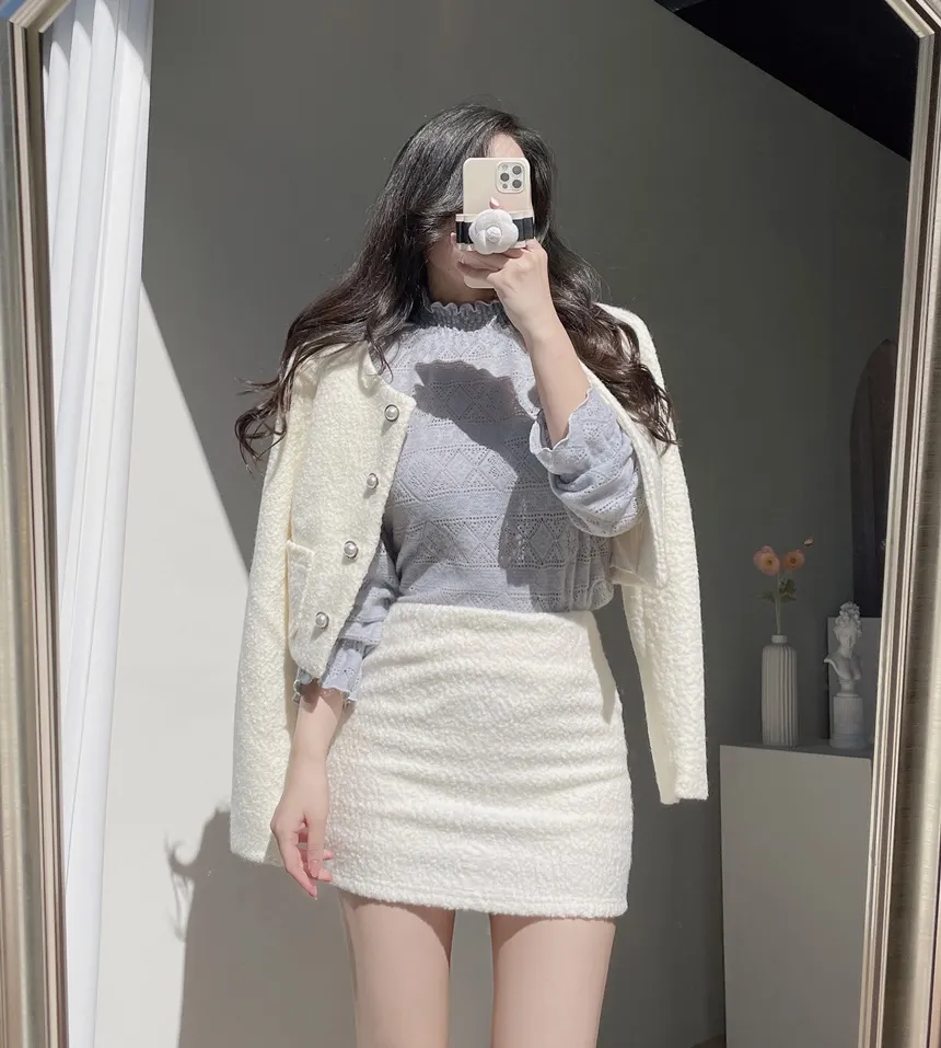 ツイードHラインミニスカート | mirangmirang | 詳細画像8