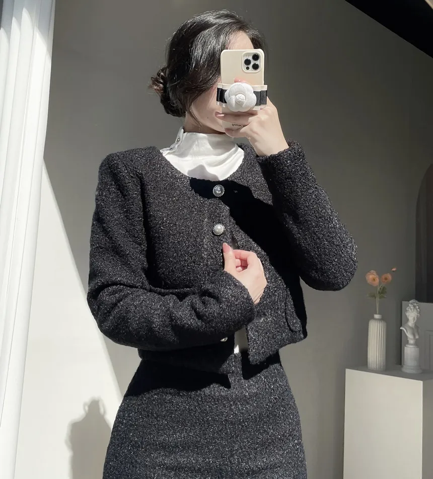 ツイードHラインミニスカート | mirangmirang | 詳細画像25