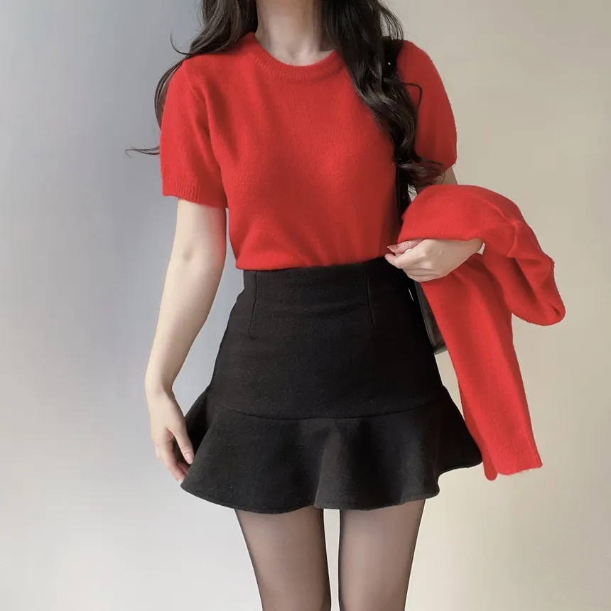 メルトンタッチラッフルHラインスカート | mirangmirang | 詳細画像7