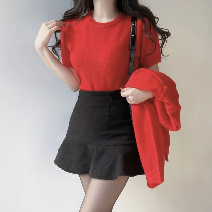 メルトンタッチラッフルHラインスカート | mirangmirang | 詳細画像8