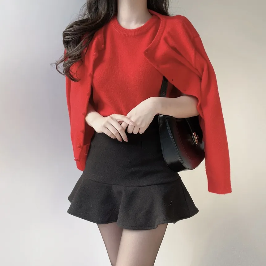 メルトンタッチラッフルHラインスカート | mirangmirang | 詳細画像9