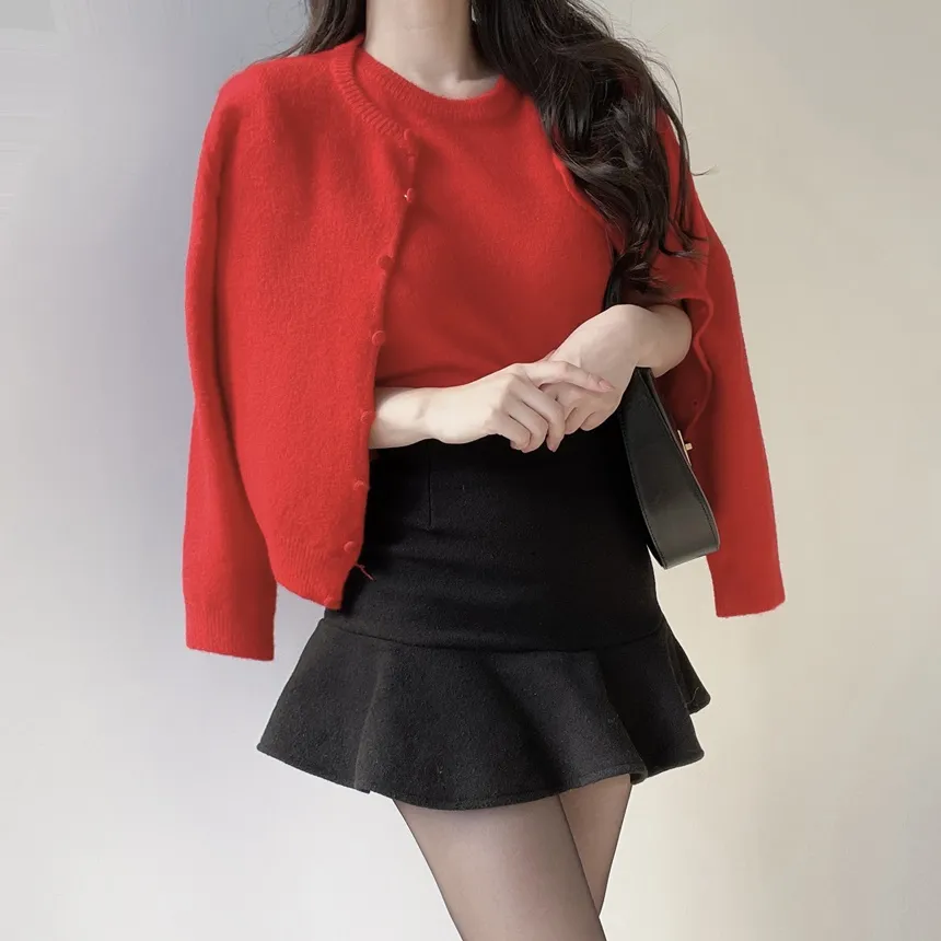 メルトンタッチラッフルHラインスカート | mirangmirang | 詳細画像10