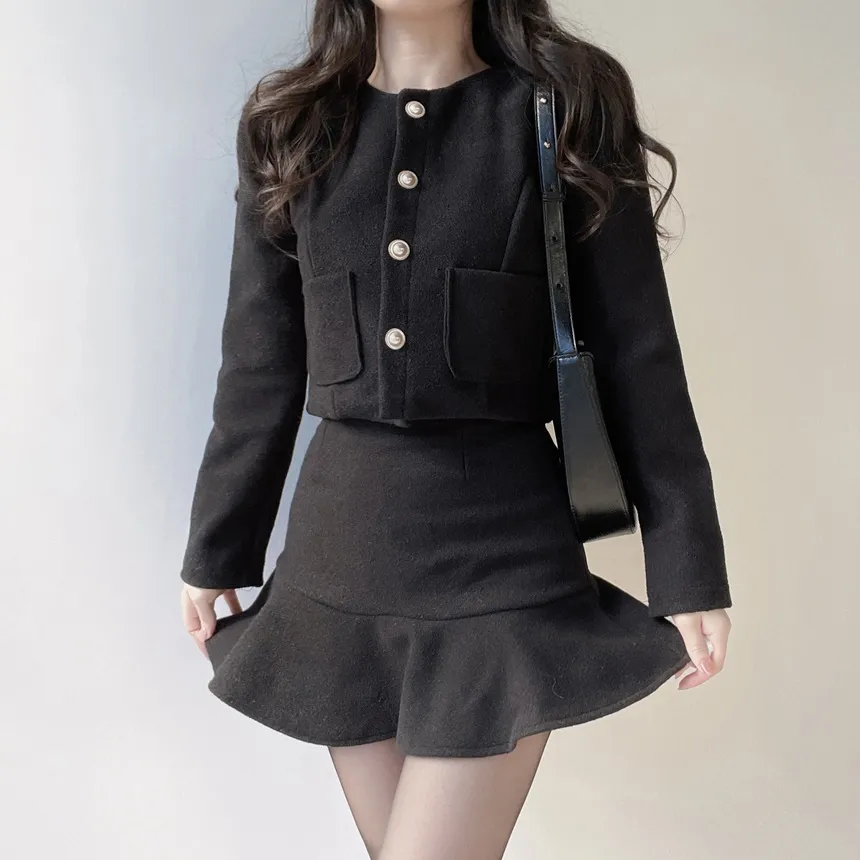 メルトンタッチラッフルHラインスカート | mirangmirang | 詳細画像14