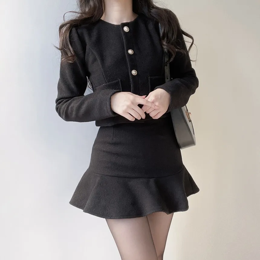 メルトンタッチラッフルHラインスカート | mirangmirang | 詳細画像16