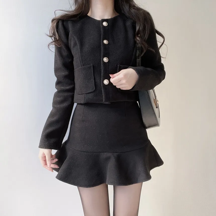 メルトンタッチラッフルHラインスカート | mirangmirang | 詳細画像17