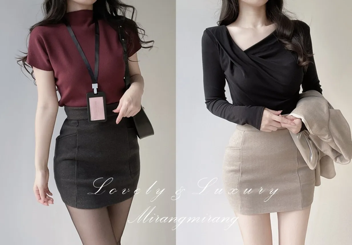 メルトンタッチHラインミニスカート | mirangmirang | 詳細画像1