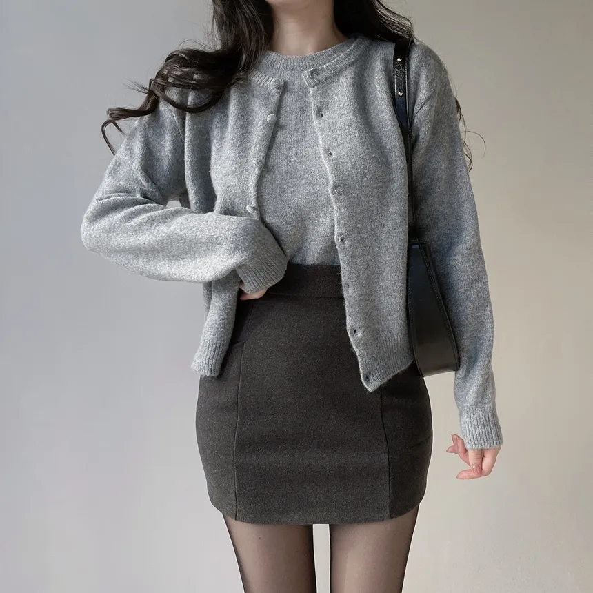 メルトンタッチHラインミニスカート | mirangmirang | 詳細画像26