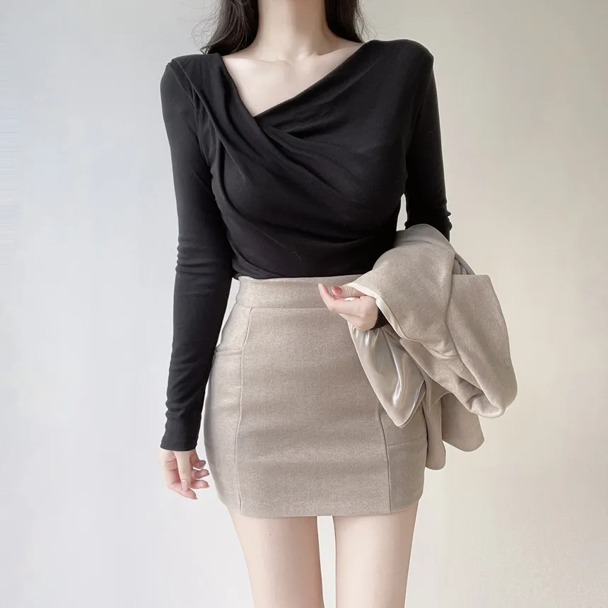 メルトンタッチHラインミニスカート | mirangmirang | 詳細画像38