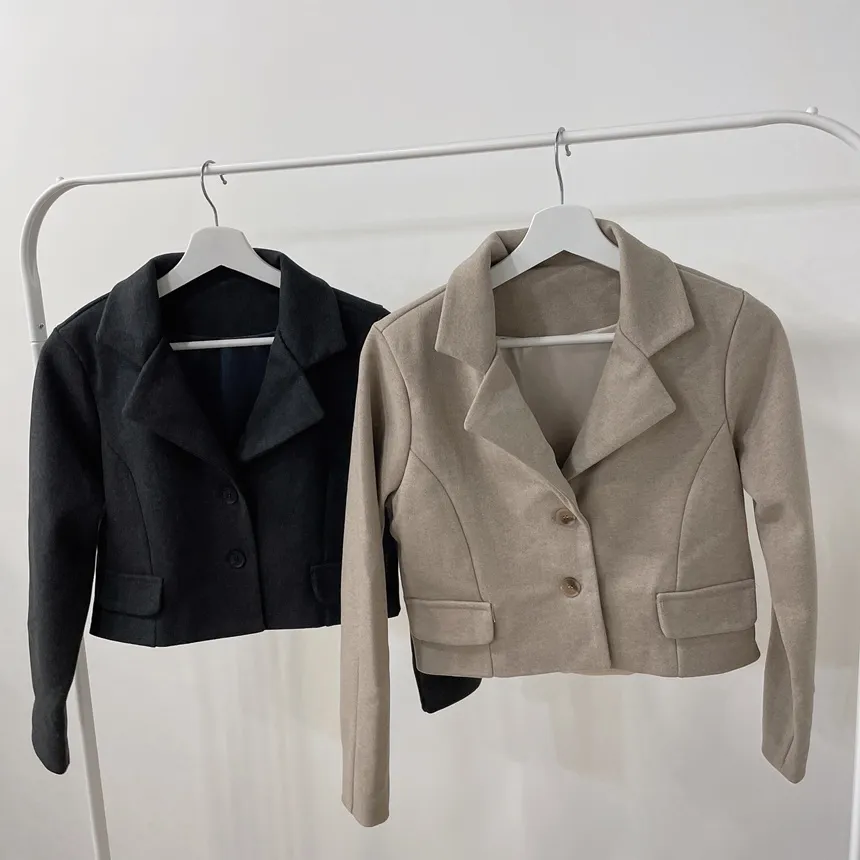 メルトンタッチカラークロップドジャケット | mirangmirang | 詳細画像32