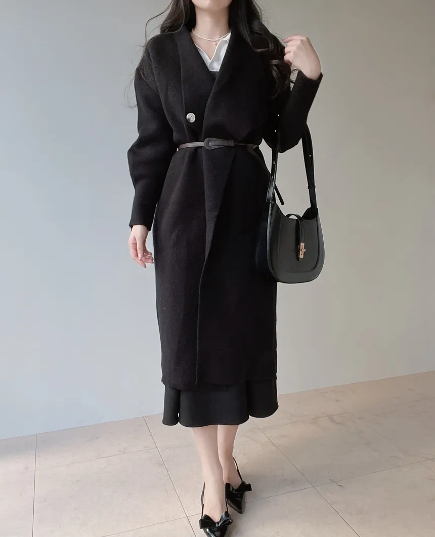 メルトンタッチレイヤード風カラーボタン配色ブラウス | mirangmirang | 詳細画像11