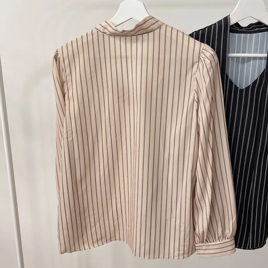 ボウタイVネックストライプブラウス | mirangmirang | 詳細画像19