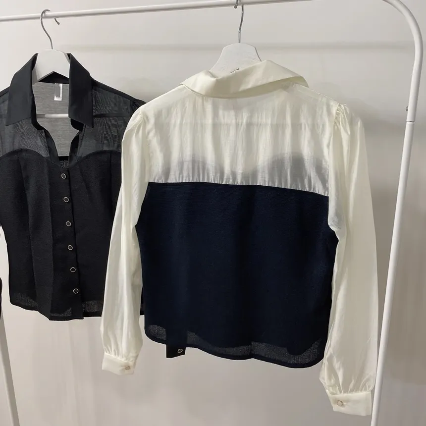 ツイードカラーレイヤード風フェイクボタンブラウス | mirangmirang | 詳細画像17