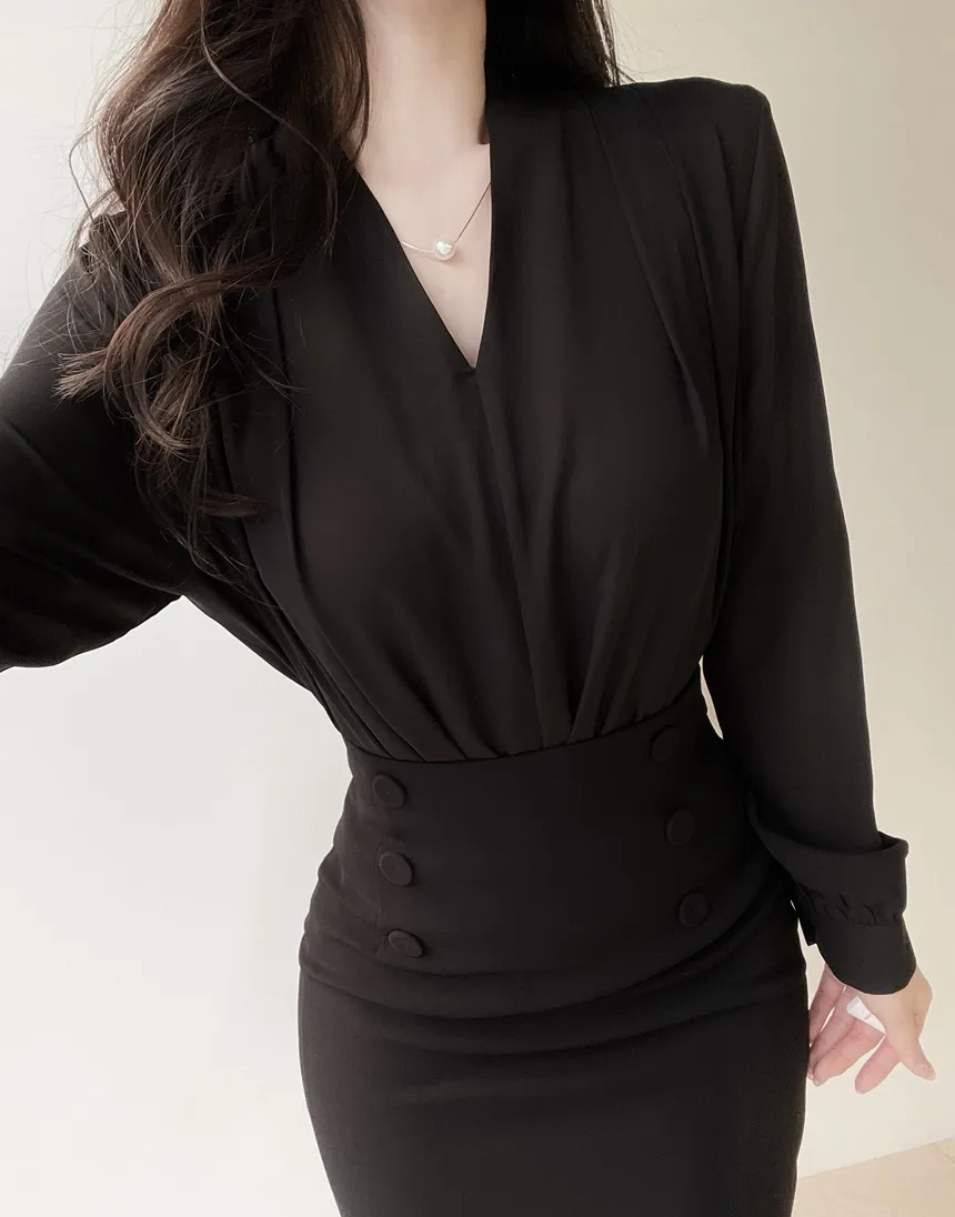 チェーンセットエコパールVネックブラウス | mirangmirang | 詳細画像14