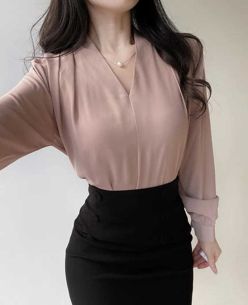 チェーンセットエコパールVネックブラウス | mirangmirang | 詳細画像22