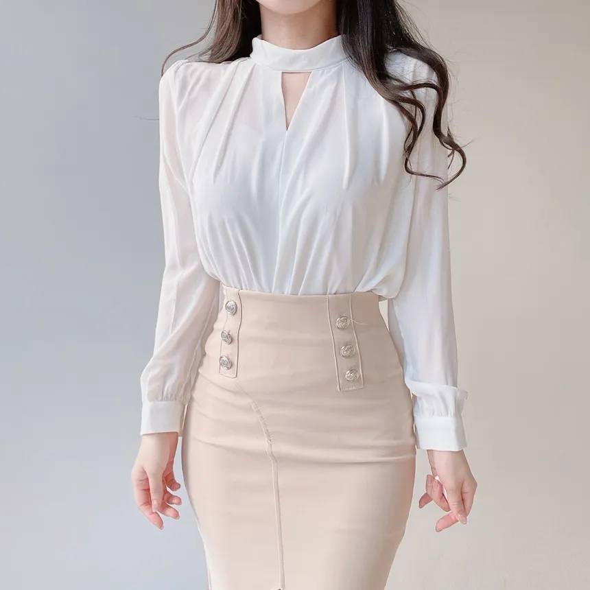 スリットピンタックブラウス | mirangmirang | 詳細画像3