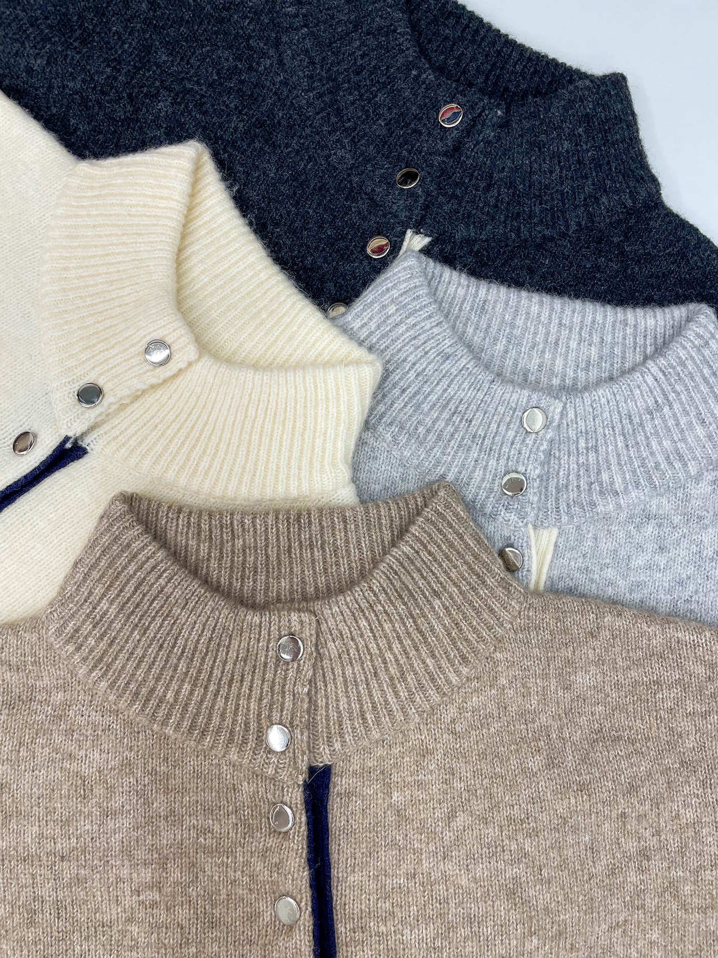 ウール混ボタンハーフネックニット | 詳細画像4