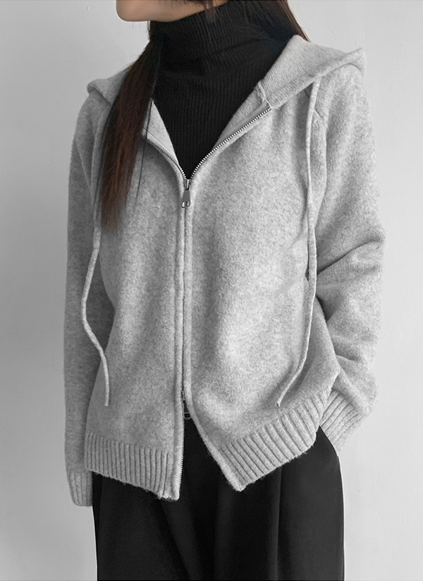 ジップアップフードダブルジップラグランカーディガン | レディース