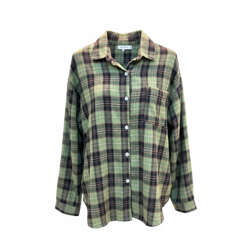 カラーボクシールーズ長袖チェックシャツ | 詳細画像5