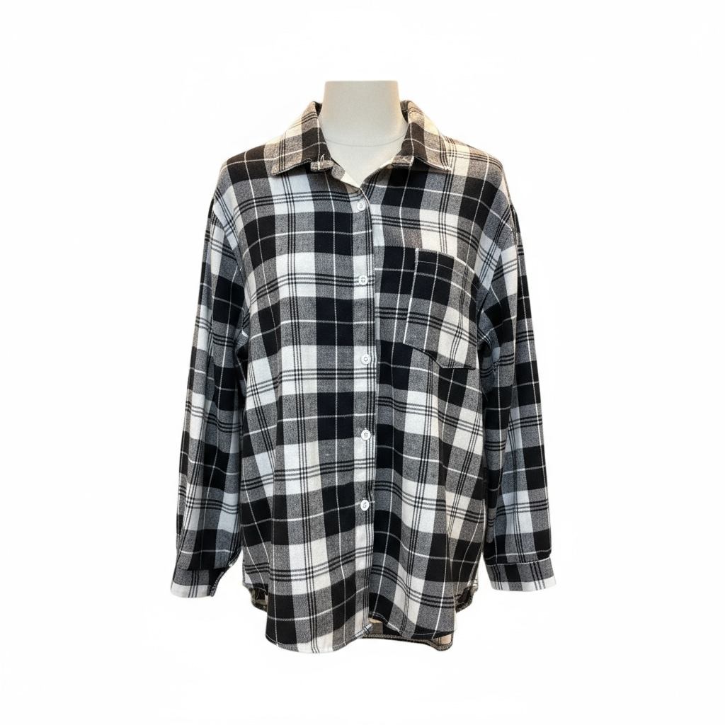 カラーボクシールーズ長袖チェックシャツ | 詳細画像8