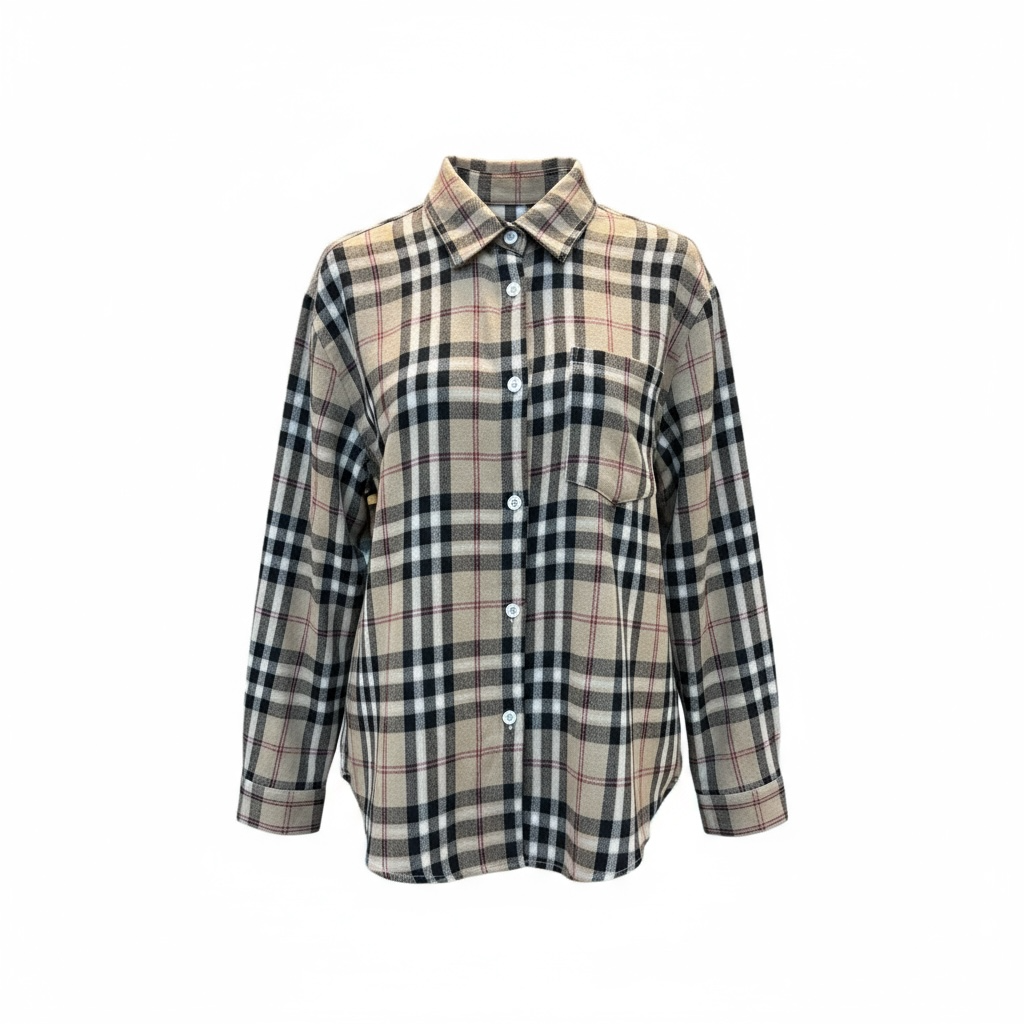 カラーボクシールーズ長袖チェックシャツ | 詳細画像9