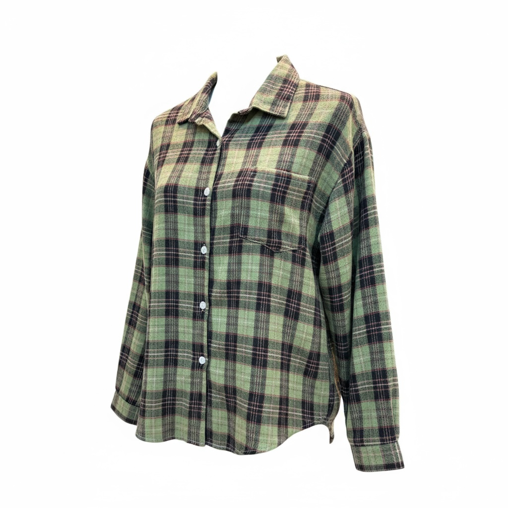 カラーボクシールーズ長袖チェックシャツ | 詳細画像6