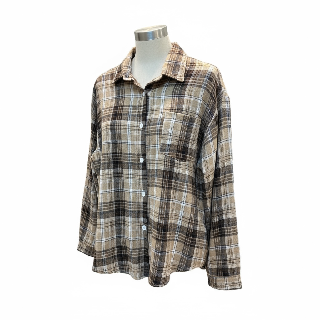 カラーボクシールーズ長袖チェックシャツ | 詳細画像7