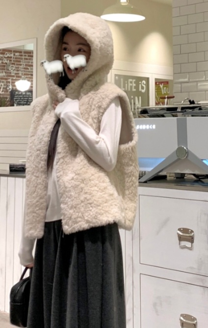 両起毛ジップアップフードポケットベスト | 詳細画像4