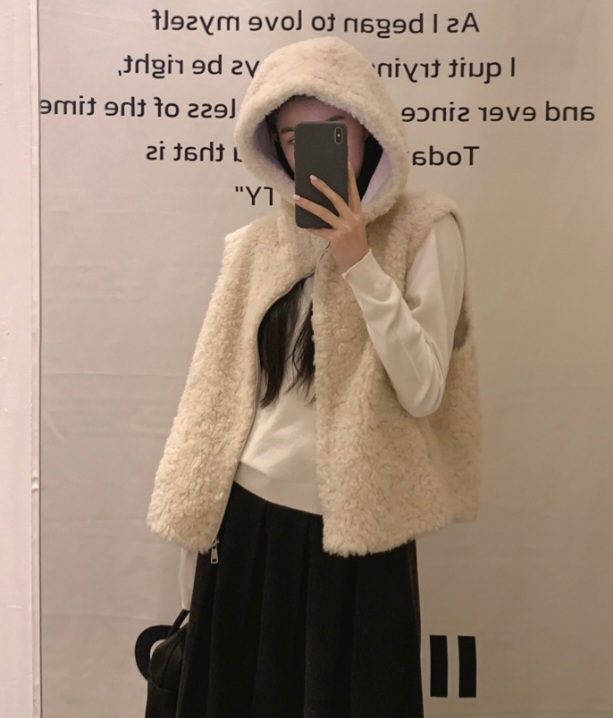 両起毛ジップアップフードポケットベスト | 詳細画像5