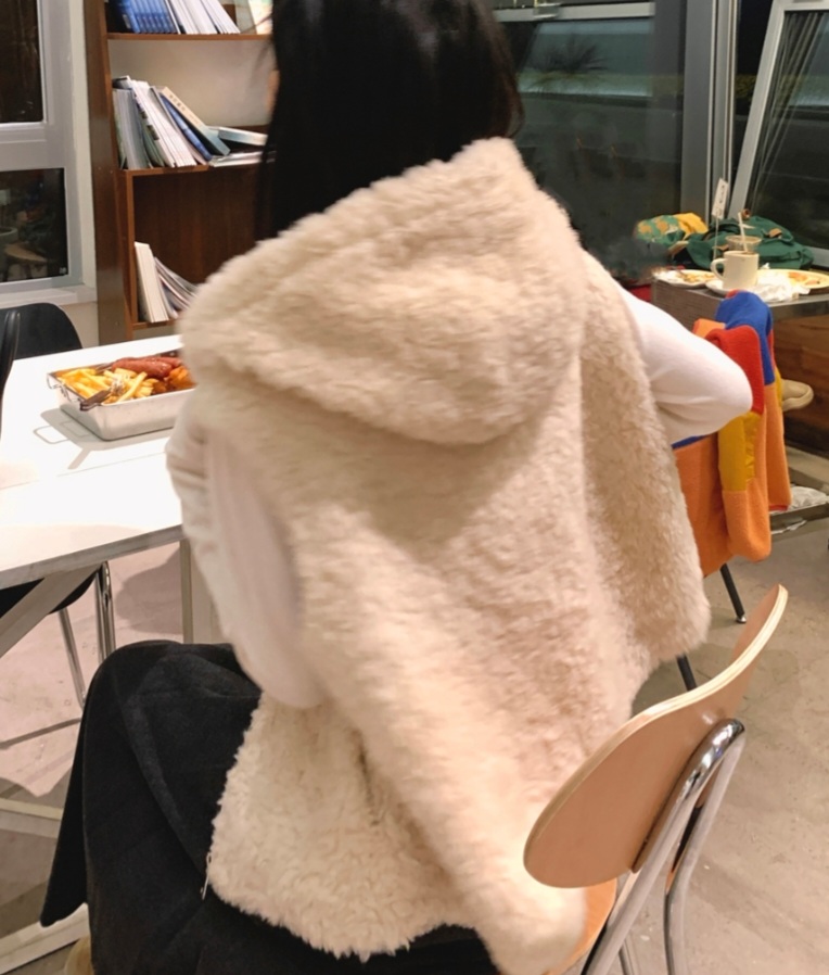 両起毛ジップアップフードポケットベスト | 詳細画像6