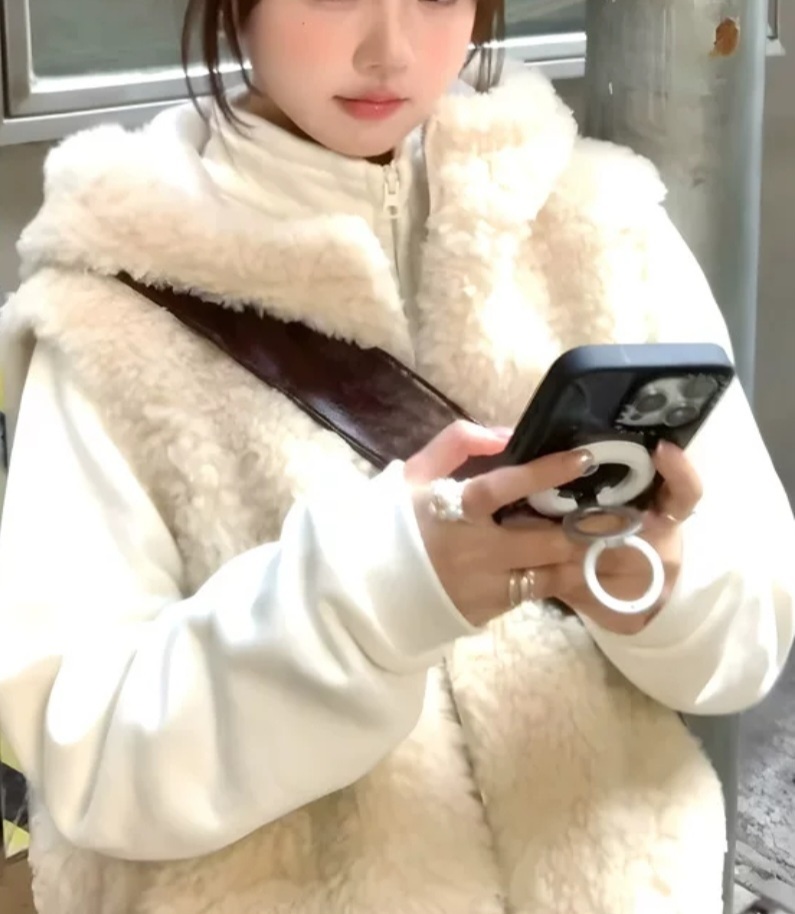 両起毛ジップアップフードポケットベスト | 詳細画像11