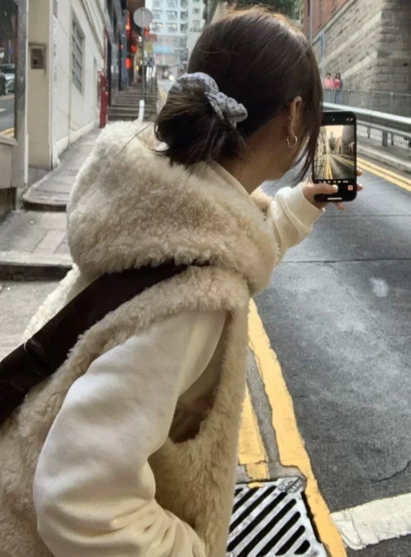 両起毛ジップアップフードポケットベスト | 詳細画像14