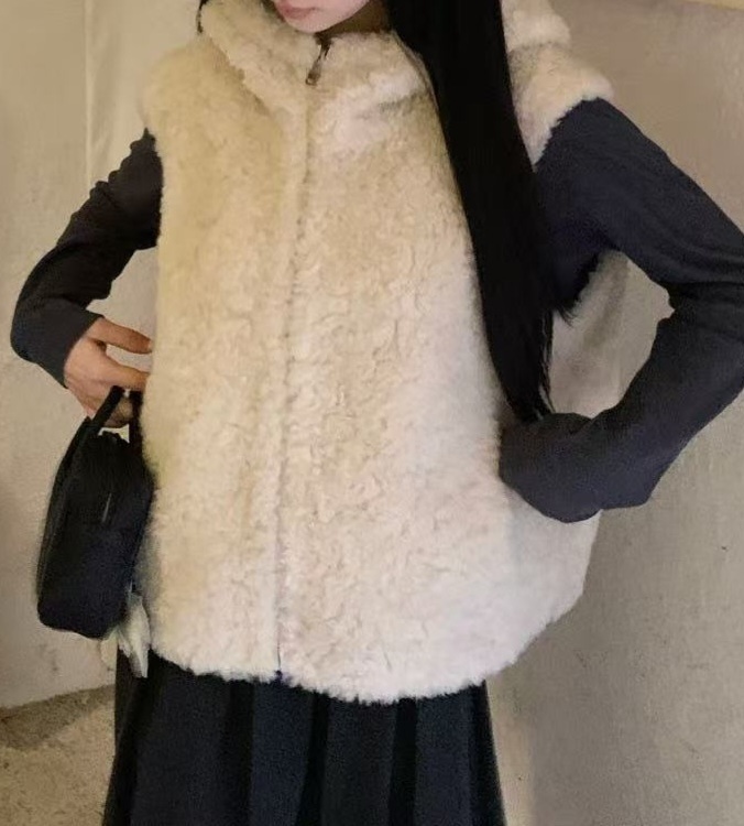 両起毛ジップアップフードポケットベスト | 詳細画像16