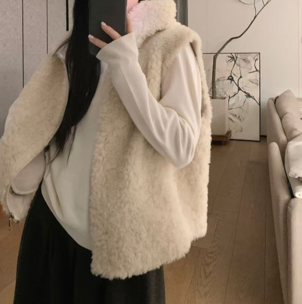 両起毛ジップアップフードポケットベスト | 詳細画像17