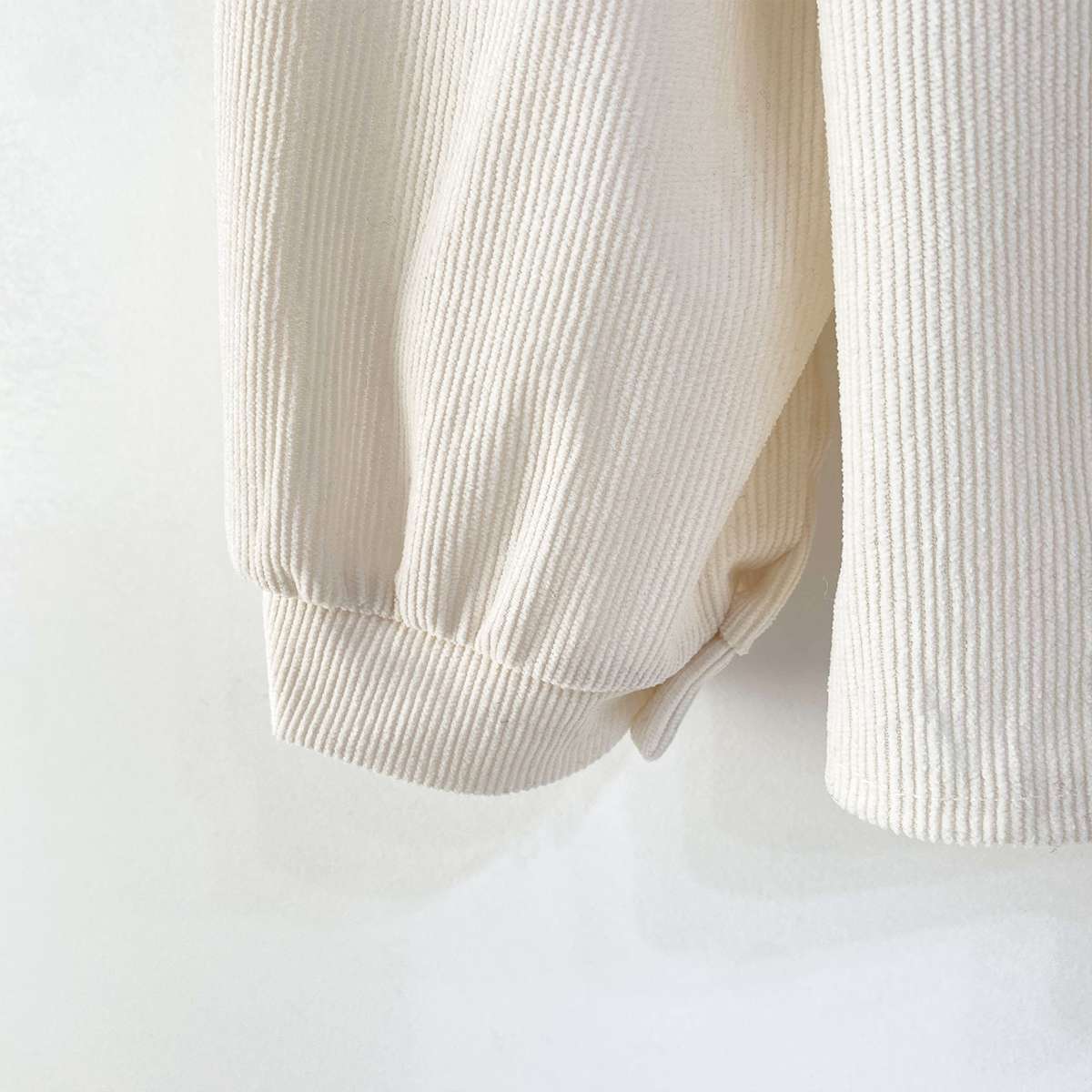 コーデュロイコットンボタンカラー長袖ブラウス | 詳細画像25