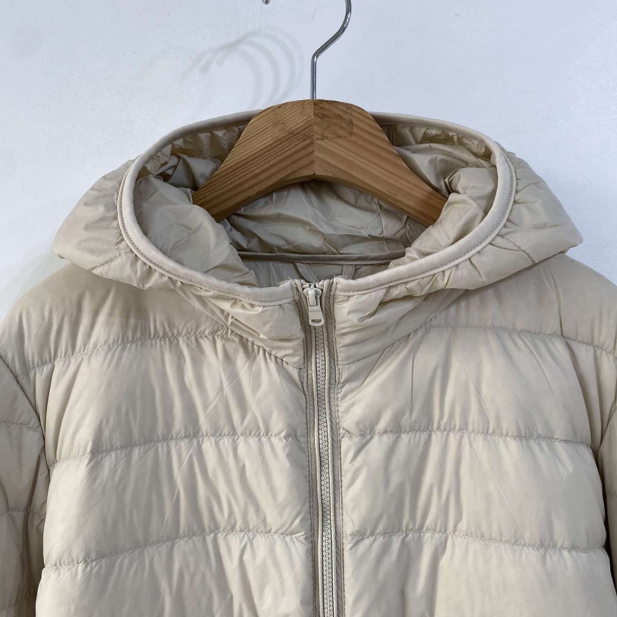 ポーチ付ダックダウン中綿ジップアップフードポケット長袖軽量ダウンジャケット | 詳細画像17