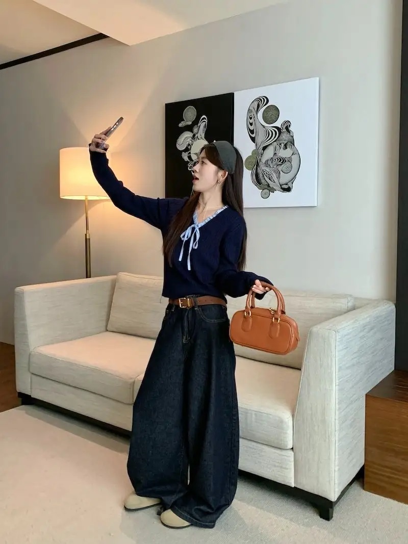 リボンVネックフリルケーブルニット | 詳細画像4