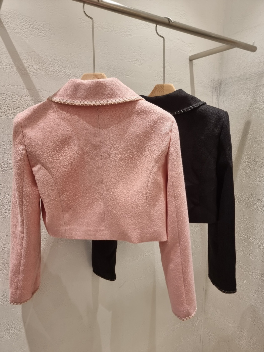 起毛ボタンカラーポケット肩パッド長袖配色ジャケット | 詳細画像18