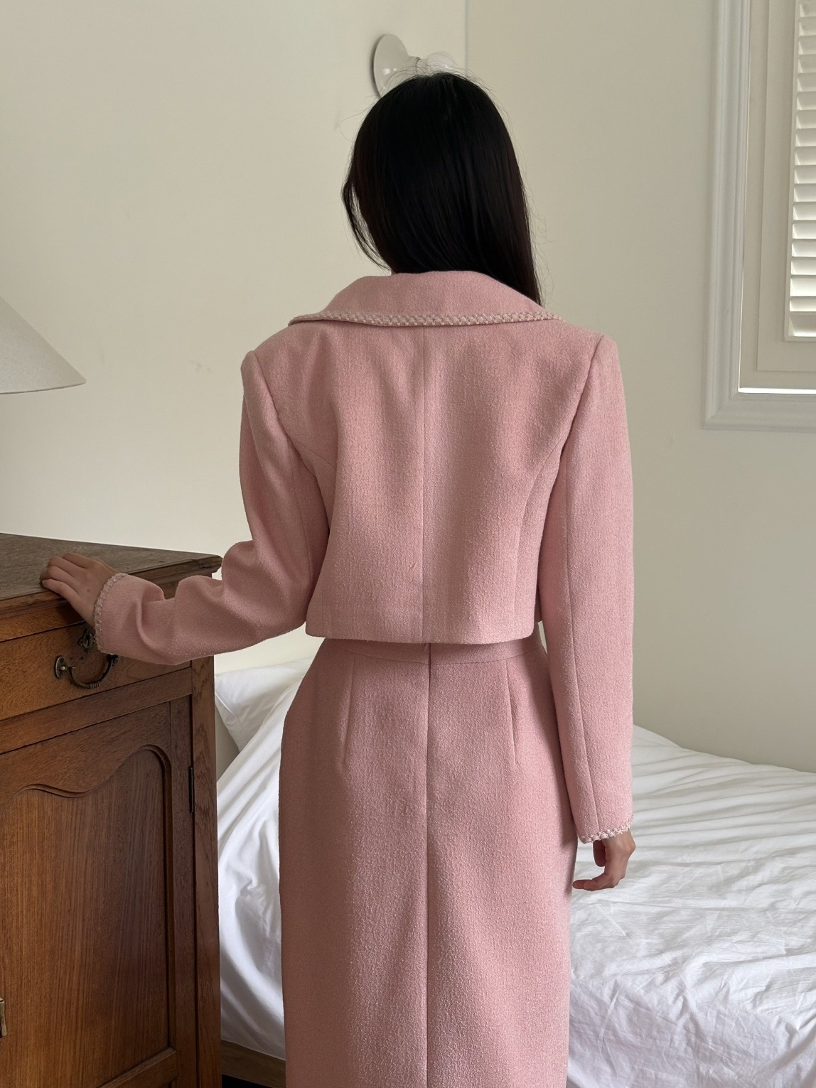 起毛ボタンカラーポケット肩パッド長袖配色ジャケット | 詳細画像10