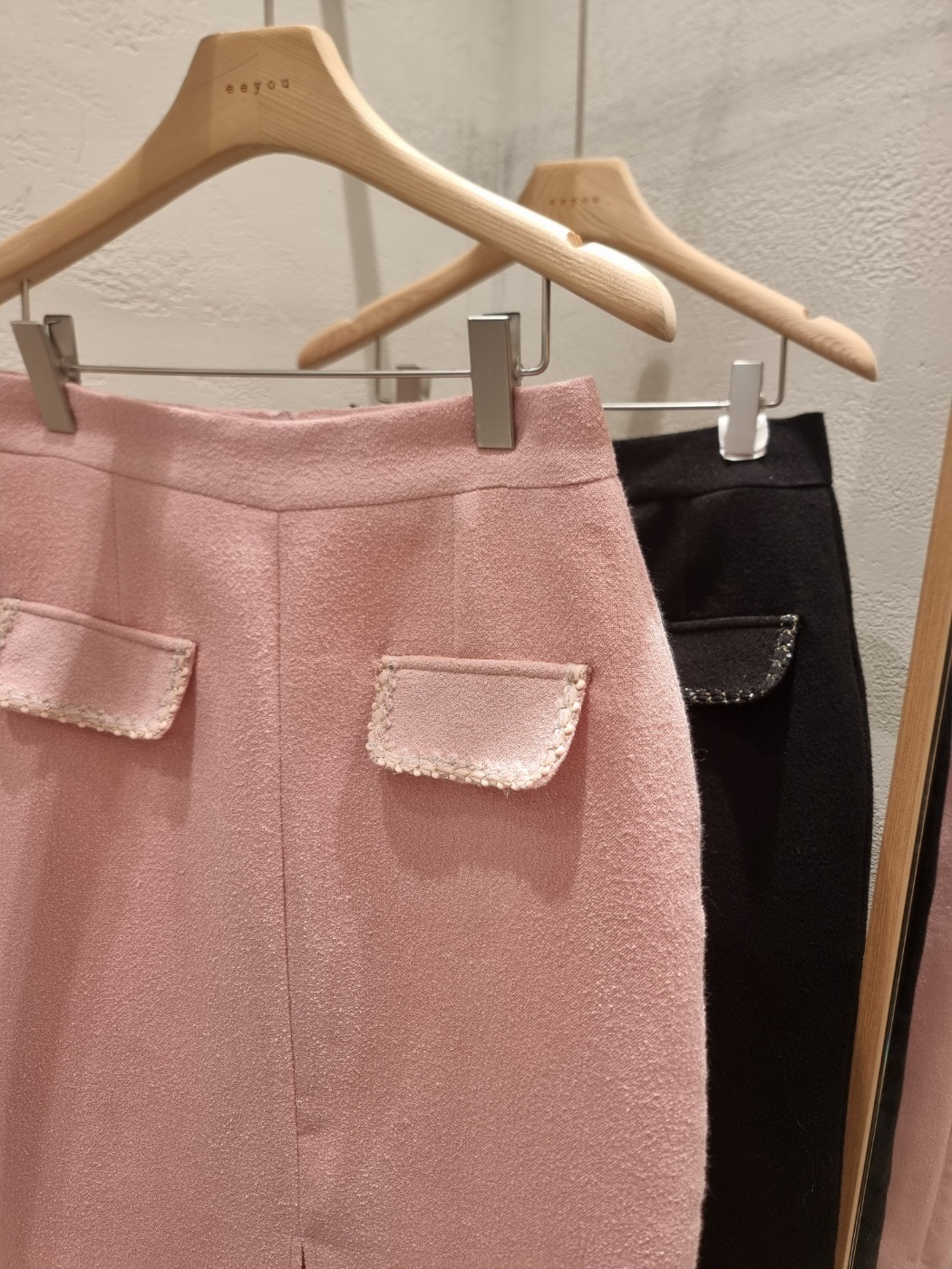 起毛ジップアップスリットスリムロング配色スカート | 詳細画像17