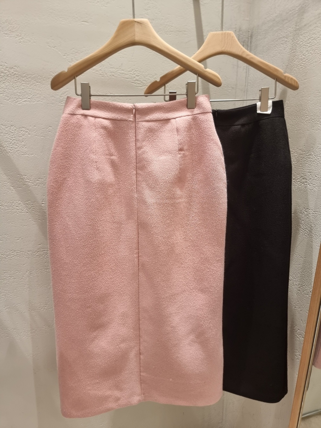 起毛ジップアップスリットスリムロング配色スカート | 詳細画像18