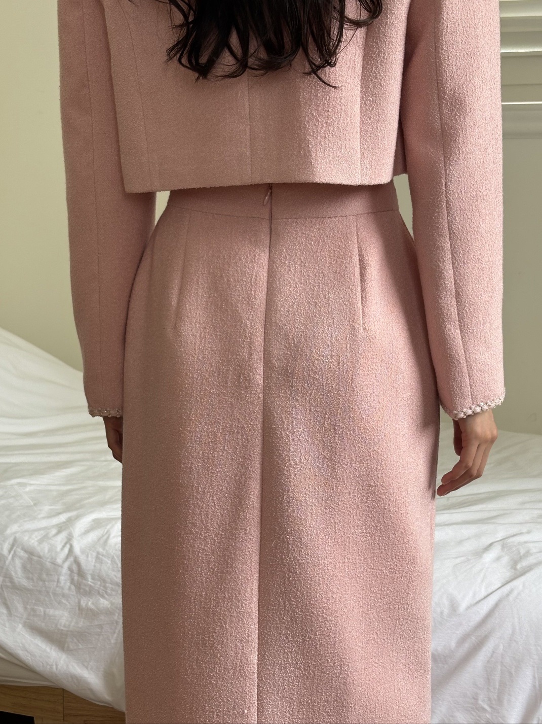 起毛ジップアップスリットスリムロング配色スカート | 詳細画像12